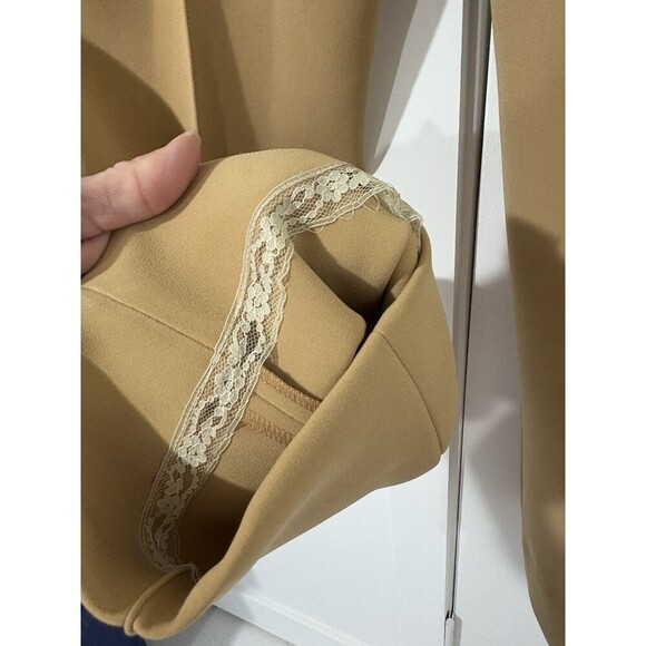 Diane von Furstenberg Women High Rise Pleated Straight Slacks Camel S4 Heavy Wtg - Picture 11 of 16